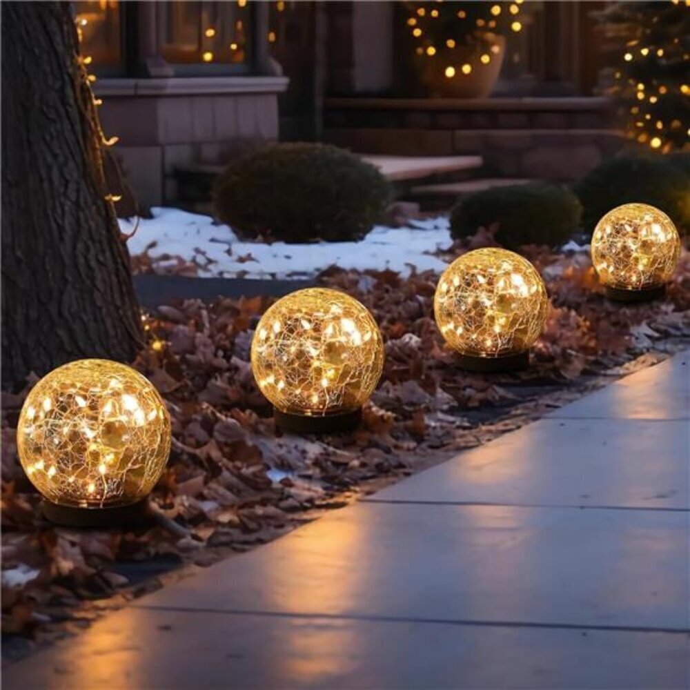 Outdoor Solar Globe Lights Waterproof Orbs Garden Decor